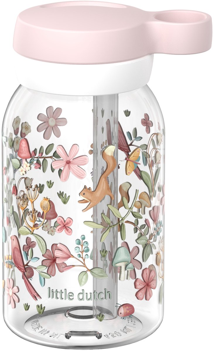 Mepal Trinkflasche mit Strohhalm Campus – 450 ml – Kindertrinkflasche – auslaufsicher – hygienischer Drehdeckel – Feenwunder