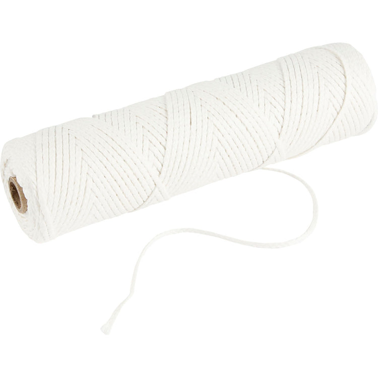Docht der Firma Creativ, geeignet für Tauchkerzen (ø 15-22 mm) und Gusskerzen (ø 40-60 mm), 100 gr, 50 m 1 Rolle