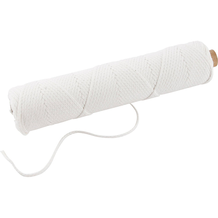 Docht der Firma Creativ, geeignet für Tauchkerzen (ø 22-30 mm) und Gusskerzen (ø 60-80 mm), 100 gr, 50 m 1 Rolle