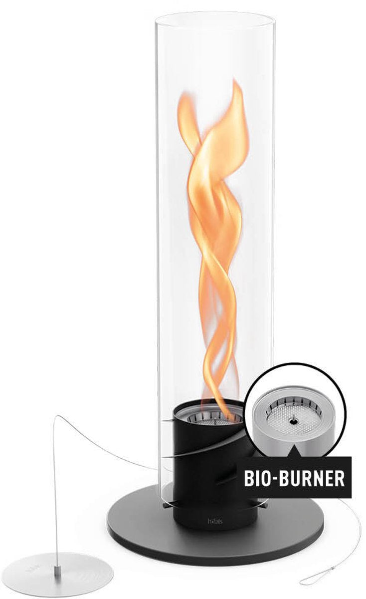 Höfats Spin Classic Tischfeuer 900 Schwarz Bio-Ethanol-Kamin auf Flüssigkeit, Edelstahl-Tischkamin, wärmender Tischkamin für drinnen und draußen