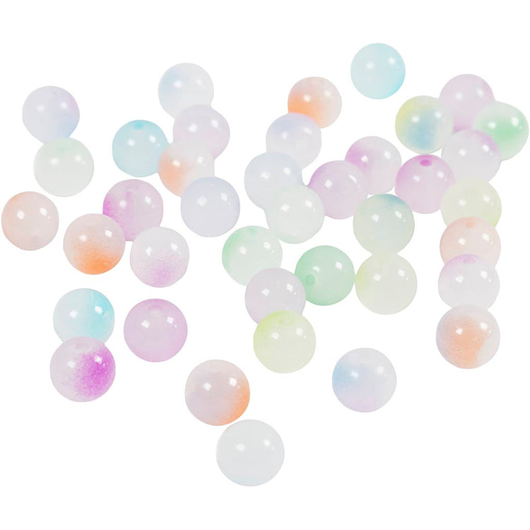Creativ Company Prinzessinnenperlen, D 8 mm, Lochgröße 1,5 mm, ca. 900 Stück, verschiedene Farben, 600 g 1 Karton