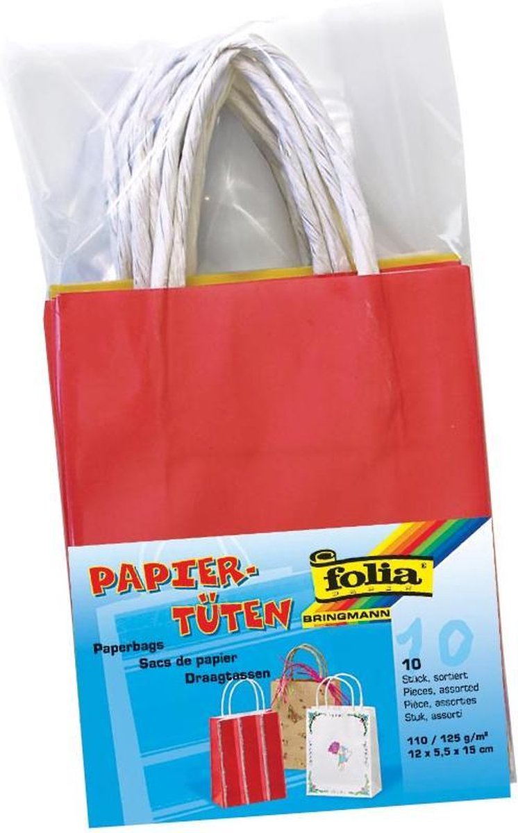Folia Geschenktüte Größe 12 x 55 x 15 cm, Packung à 10 Stück