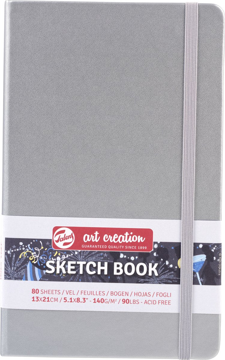 Talens Art Creation Skizzenbuch, glänzendes Silber, 13 x 21 cm, 140 g, 80 Blatt