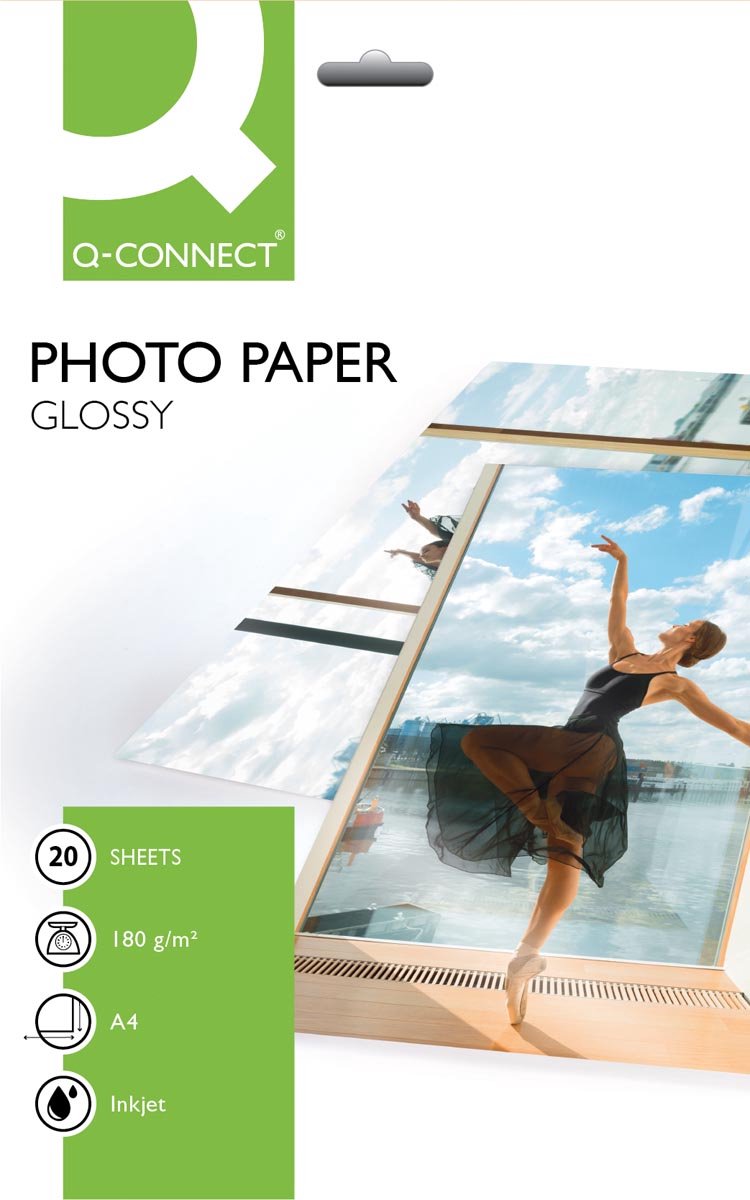Q-Connect Fotopapier, ft A4, 180 g, Packung mit 20 Blatt
