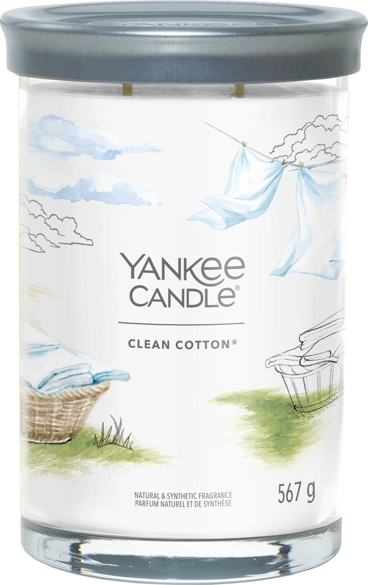 Yankee Candle – Duftkerze aus sauberer Baumwolle mit großem Becher – 100 Brennstunden – zwei Dochte