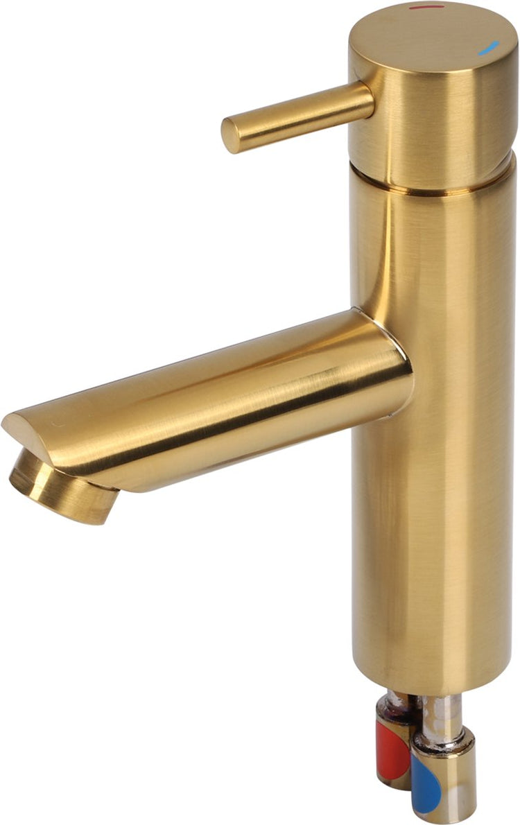 Differnz Waschtischarmatur gerade - Mischbatterie - kalt und warm - WC-Armatur - Gold