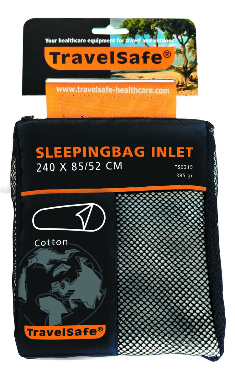 Travelsafe Mumienschlafsack mit Baumwollinlett – weiß