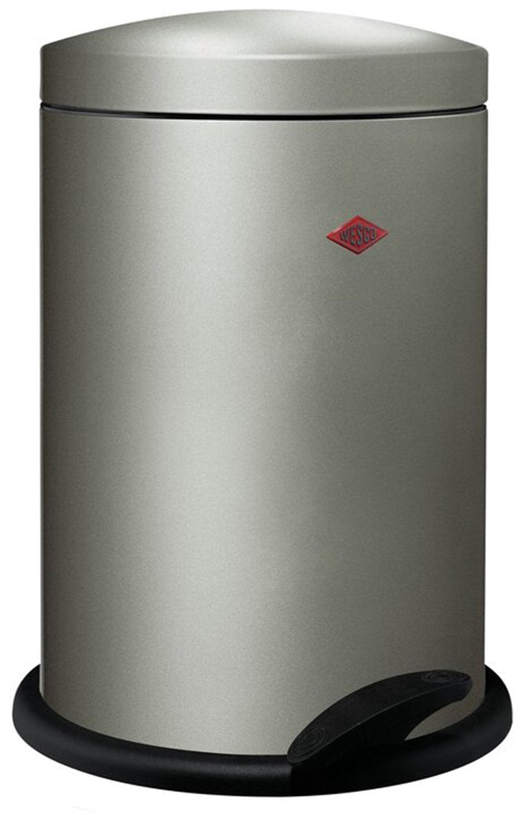 Wesco 116 (alpha) Abfallbehälter | Treteimer | 13 Liter | Metall - Neusilber | Mülleimer - hergestellt in Deutschland