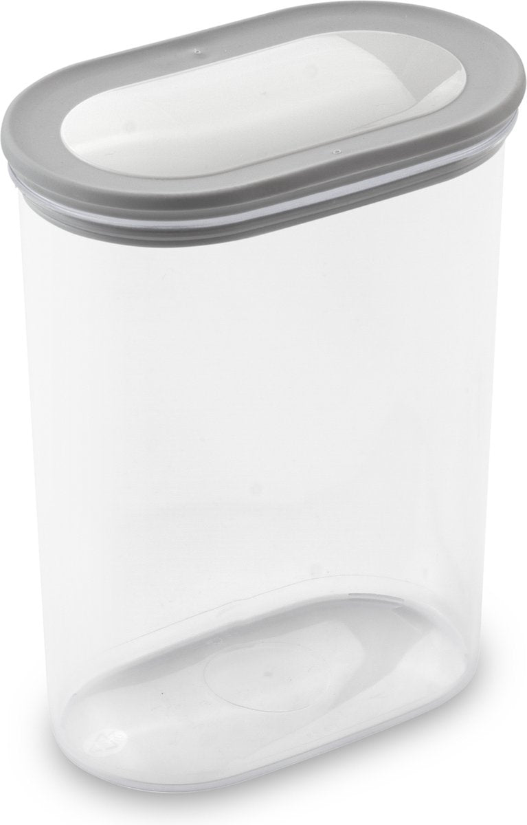 Curver Dry Grand Chef – stapelbarer Vorratsbehälter mit Deckel – 1600 ml – transparentes Grau