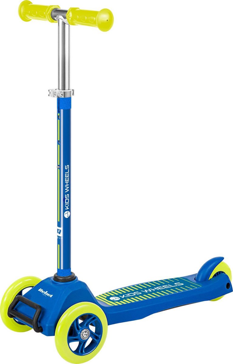 Rebel electro rebel zab0121y – dreirädriger Kinderroller „Kids Wheels“, ab 3 Jahren, blau gelb