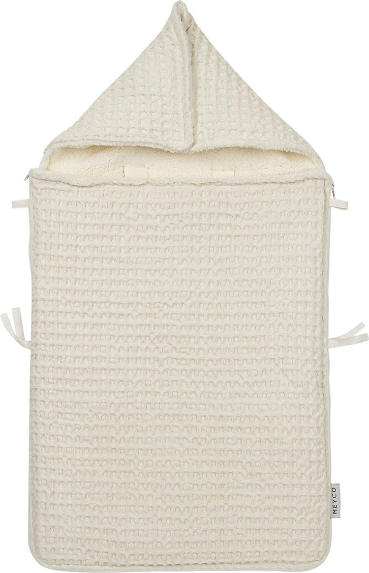 Meyco Baby Waffel-Teddy-Fußsack – Natur – 40 x 82 cm