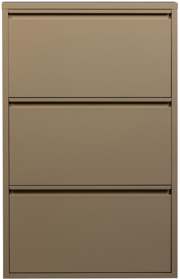 Woood Sabine Schuhschrank mit 3 Fächern – Metall – Sand – 103 x 66 x 16 cm