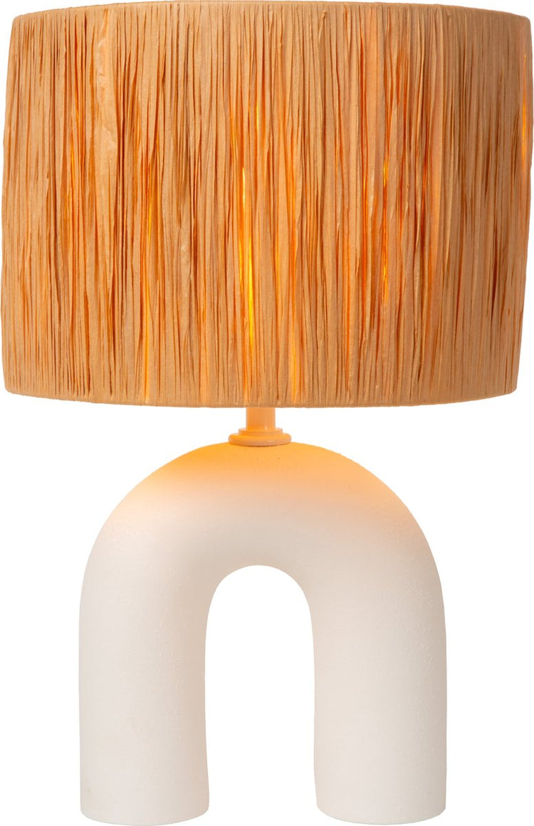 Lucide Ronda - Tischlampe - 1xE27 - Weiß - Japandi
