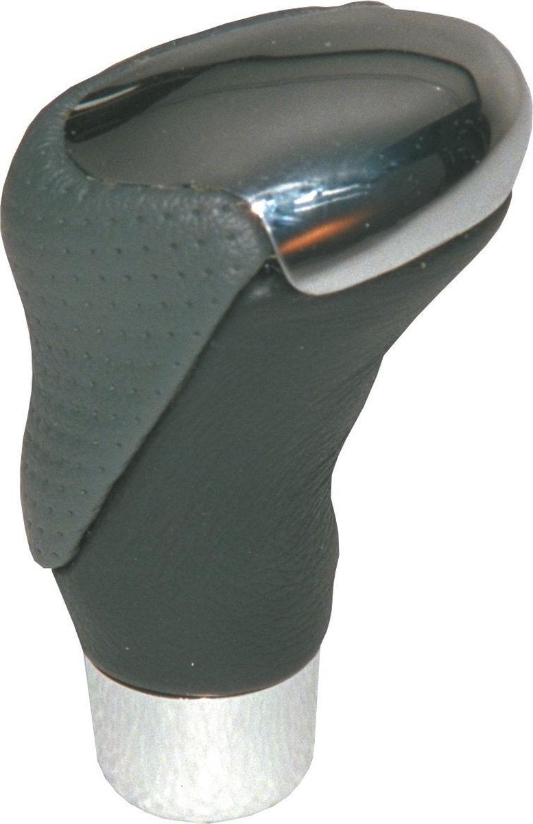 Carpoint Schaltknauf Chrom schwarz-graues Leder