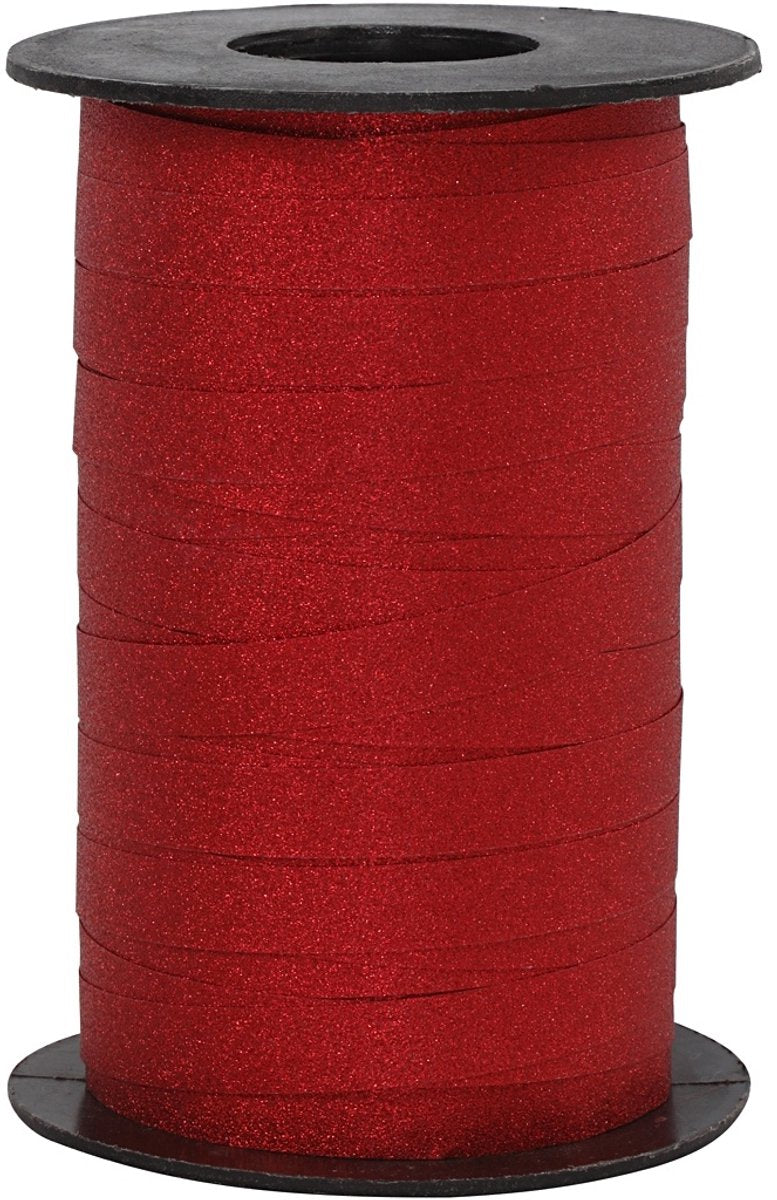 Creativ Company Geschenkband, B: 10 mm, Glitzer, Rot, 100 m 1 Rolle