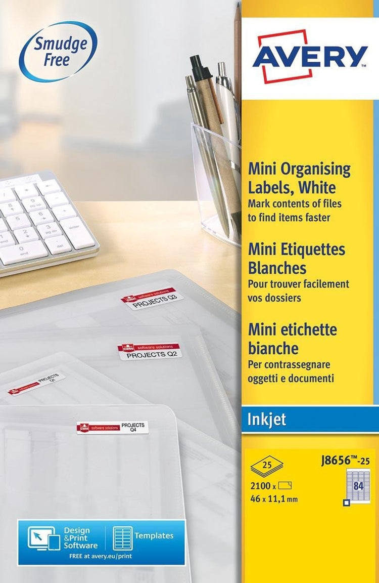 Unbranded sans marque avery white mini label, inkjet 46 x 11.1mm (25)