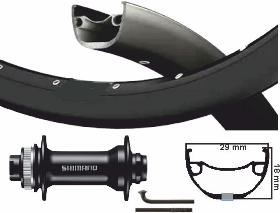 KGS Shimano Vorderrad 28 29 Zoll (622) Schwarz durch Axxle Centerlock 110 mm