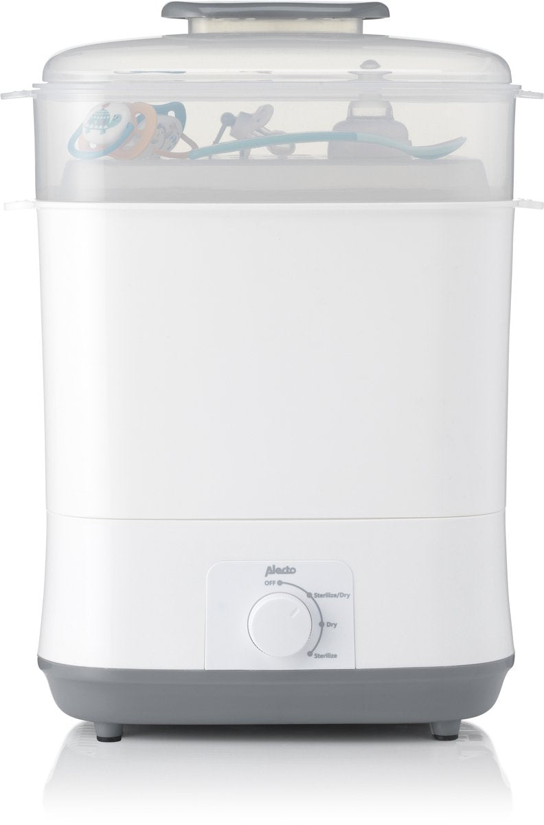 Alecto bf55 – elektrischer Dampfsterilisator mit Trocknungsfunktion – weiß