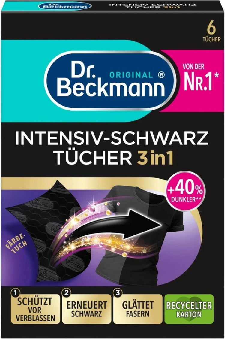 Dr. Beckmann - Farbpflege - Intensivschwarz 2 in 1 - Dunkle Wäsche - 6 Tücher