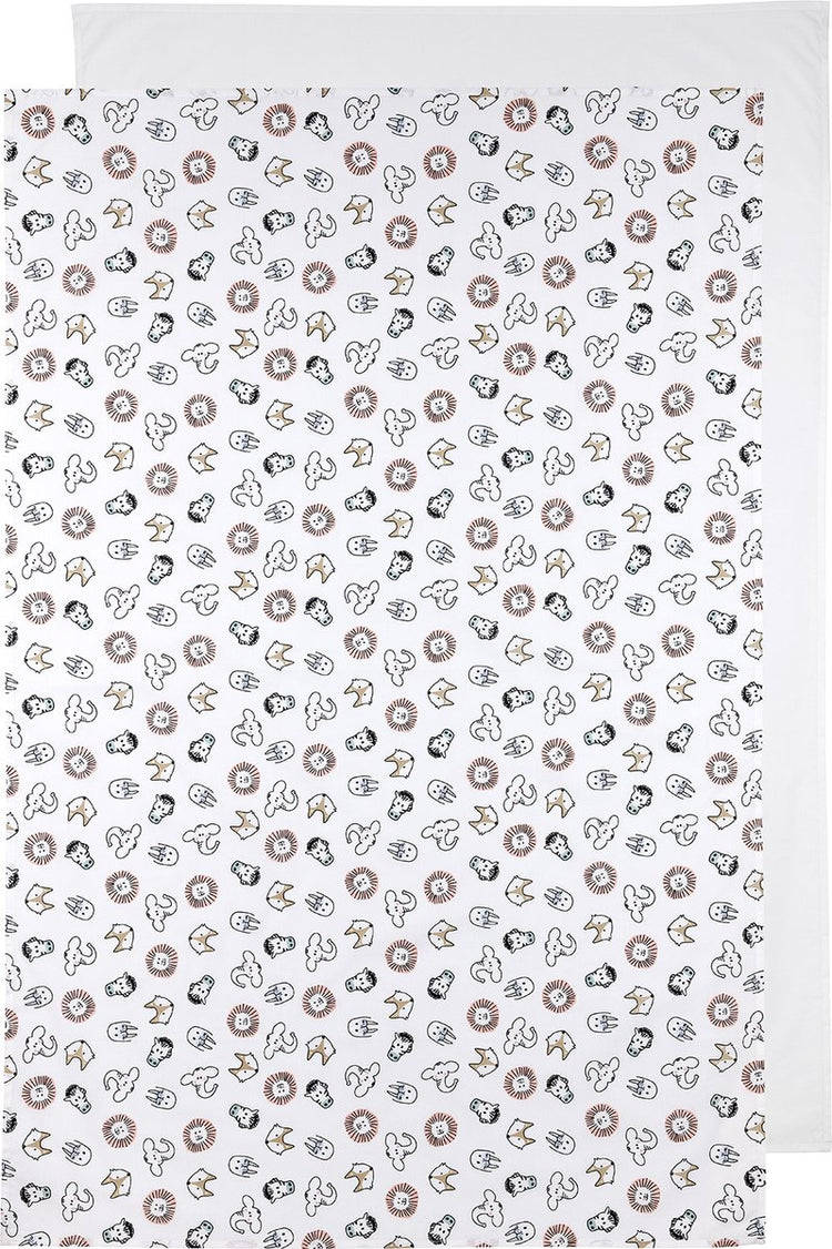 Meyco Baby-Tier-Uni-Bettlaken – 2er-Pack – weiß – 100 x 150 cm – 0,3 tog