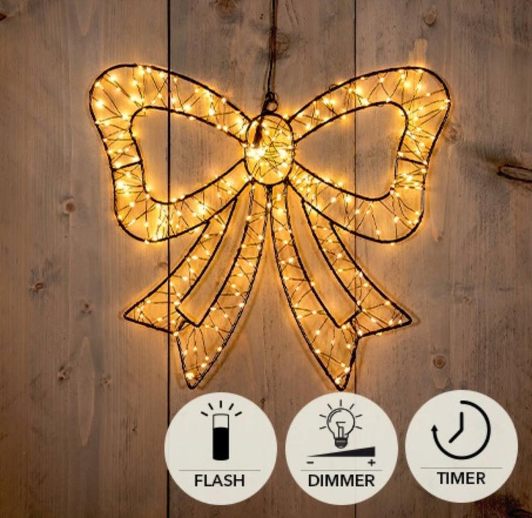 Anna's Collection beleuchtete Fliege 34 cm 278 LED IP44 mit Blitzfunktion, Timer-Dimmer