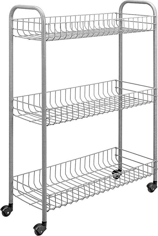 Metaltex Metaltex Badezimmer- Küchenwagen Slim 84x56cm Stahl Silber