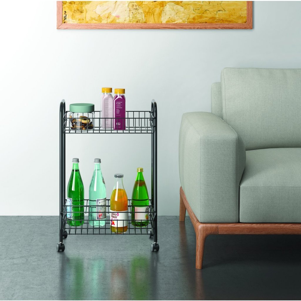 Metaltex Metaltex Belino Lava Trolly + Flaschenhalter 23x41x63 Schwarz