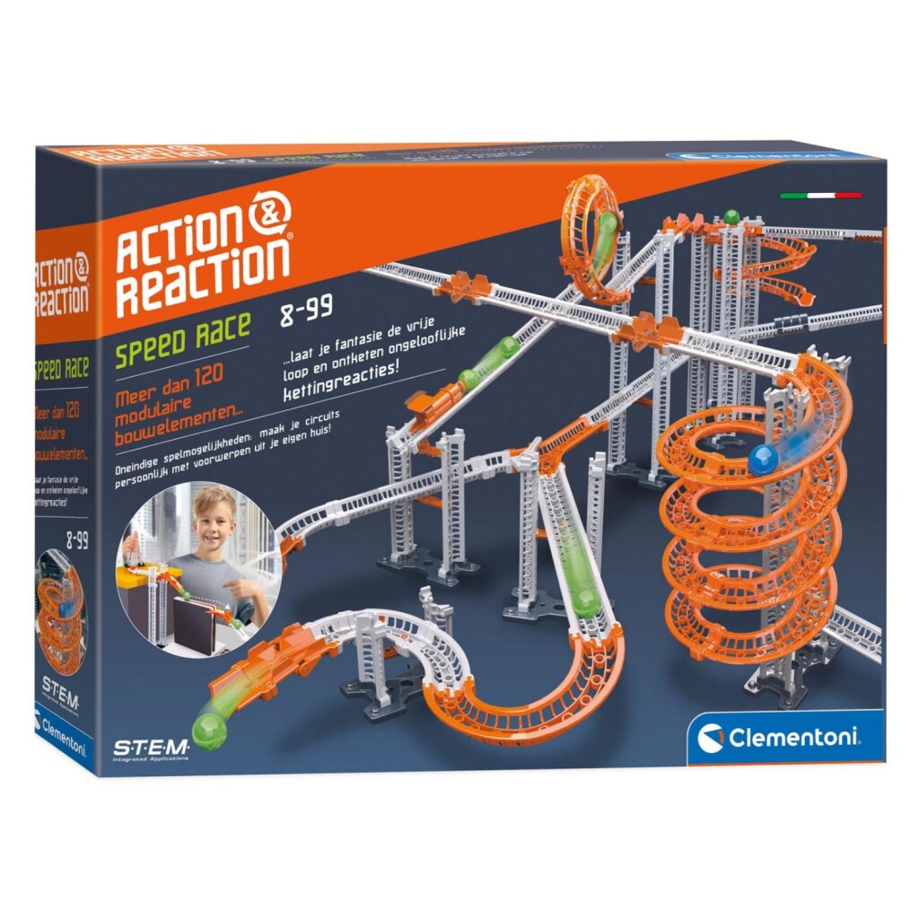 Clementoni Action und Reaktion Knikkerbaan Speed Race