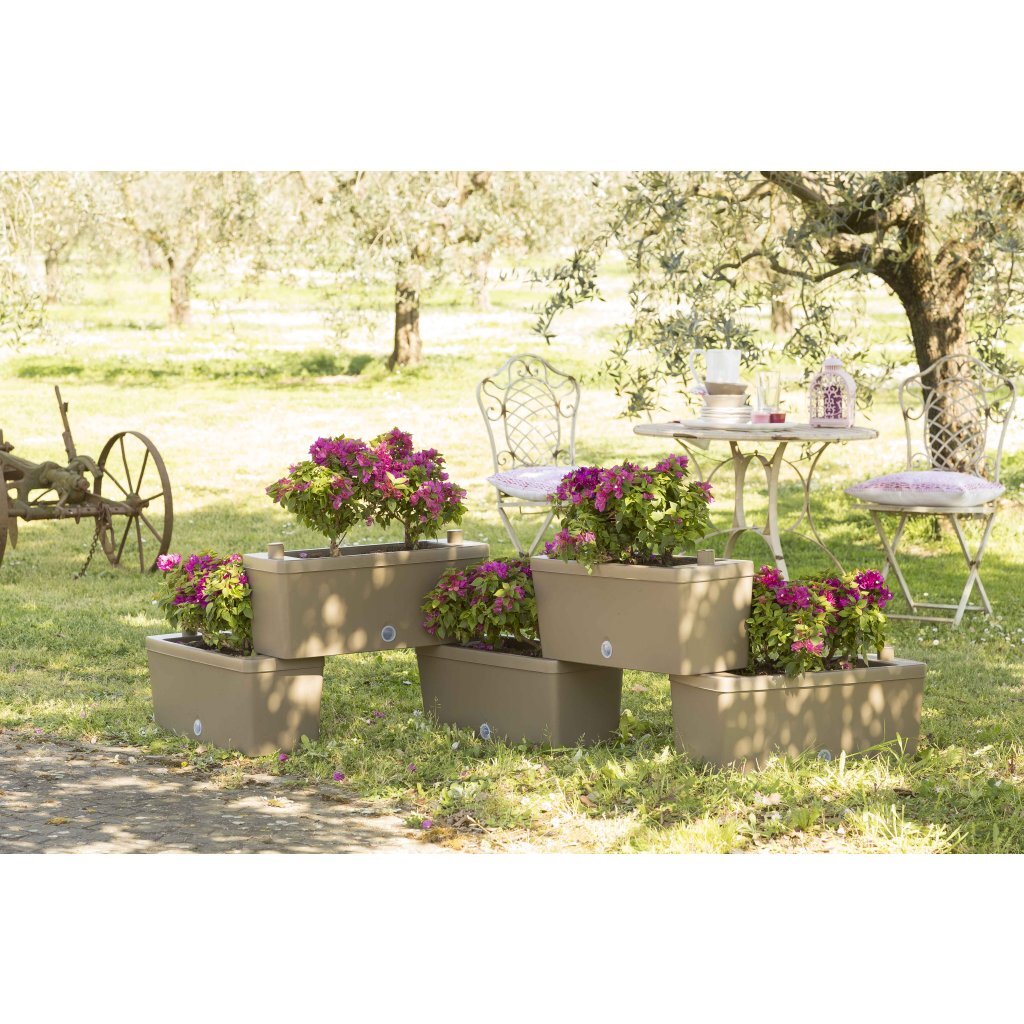 Bama Brick Couberable Pflanzer 75L 59x23x27 cm 5 Stück Taupe
