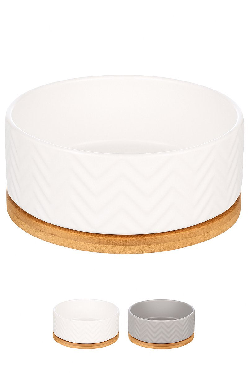 Flamingo-Hundefutternapf – Hundetrinknapf – Hundefutternapf mit Ständer – Hundefutternapf aus Keramik – ø16 cm – 990 ml – Bianco-weißer Futternapf