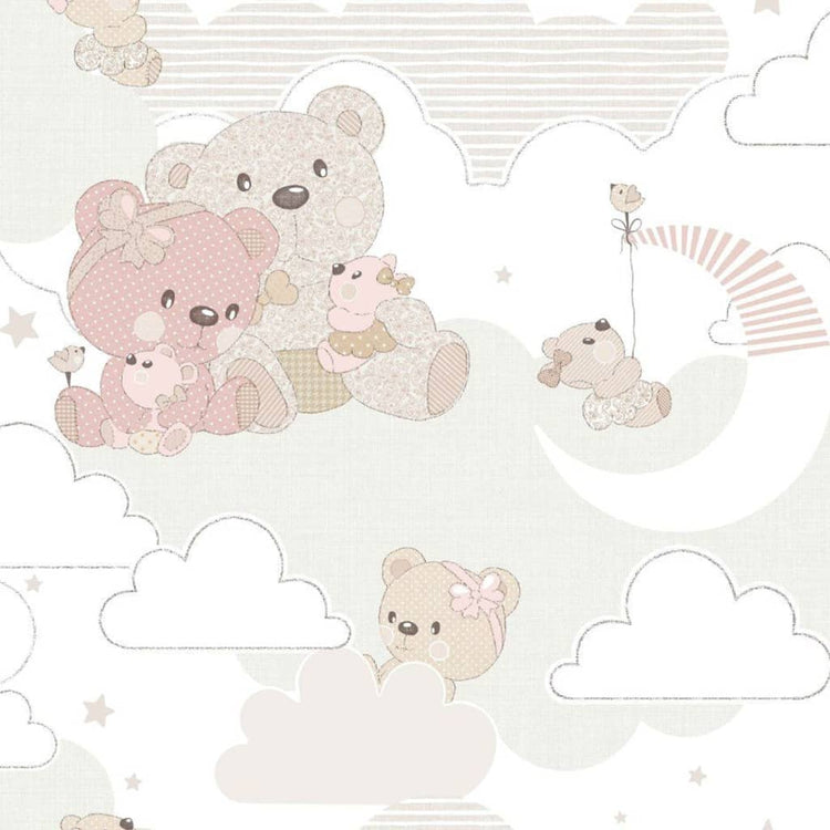 Nordwand Noordwand Tapete Baby Umarmung Bären rosa und beige