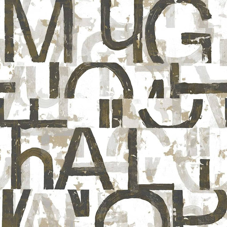 Noordwand noordwand wallpaper Freunde Kaffee und Buchstaben schwarz und metallisch