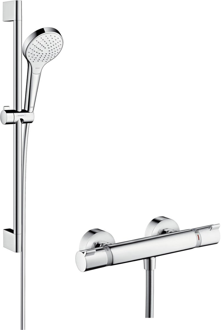 Hansgrohe Croma S Vario Renovierungsset – 90 cm – Ecostat Comfort – Thermostat – Select-Button-Steuerung – Chrom