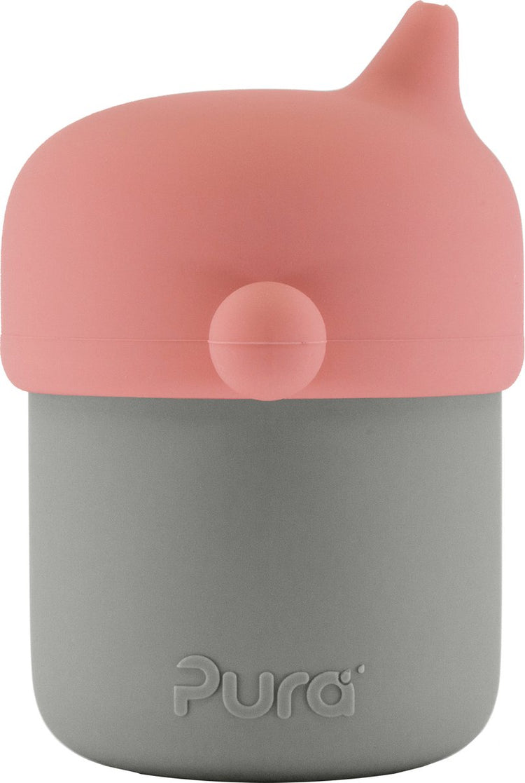 Pura my-my™ – Silikon – Trinkbecher – 150 ml – rosa-grau