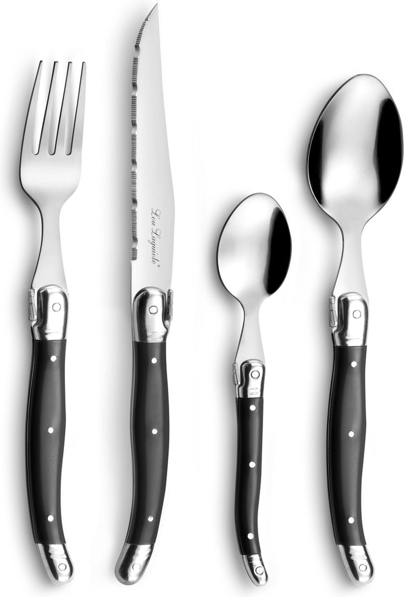 Lou Laguiole - Tradition - 24-teiliges Besteckset - 6 Personen - Anthrazit