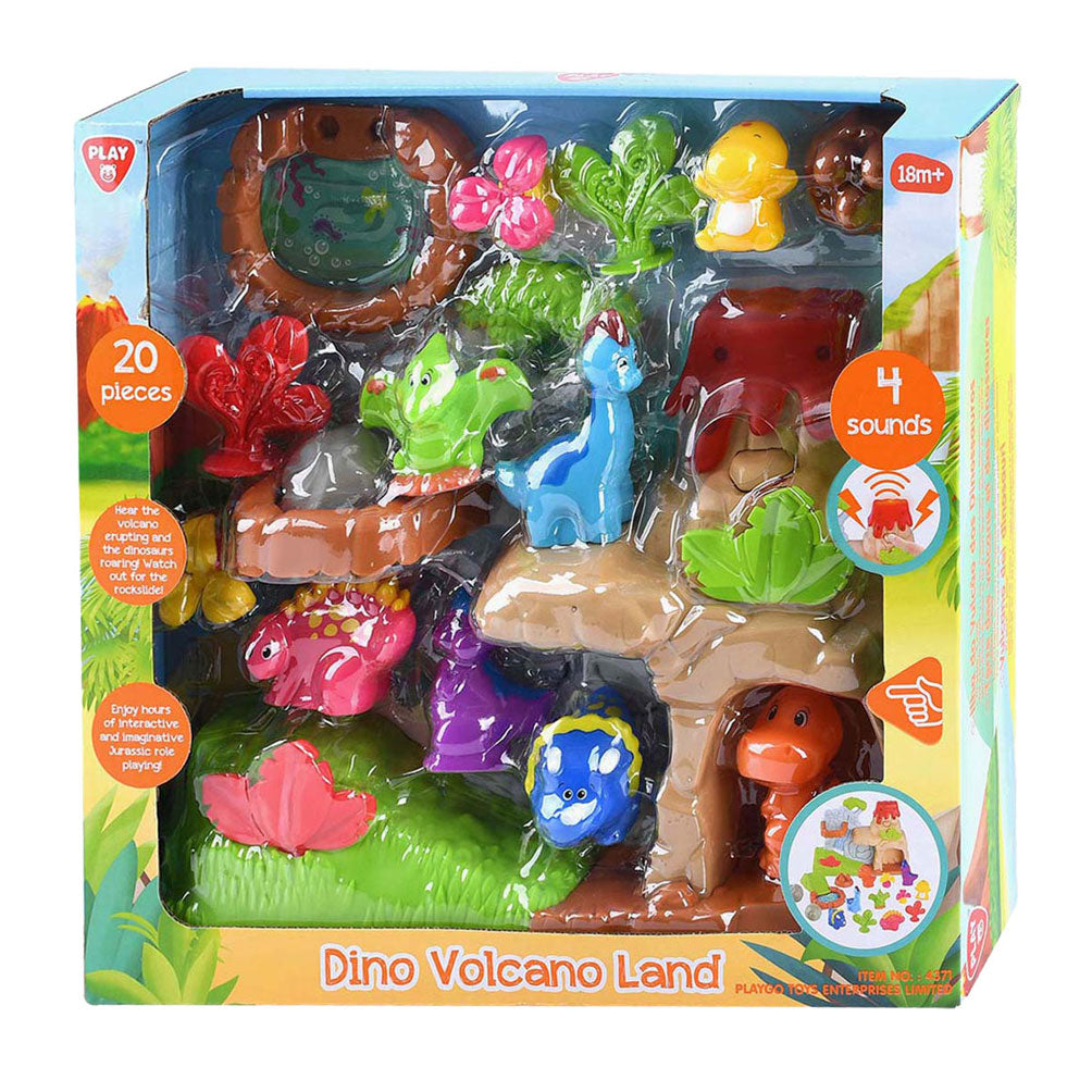 Spielen Sie Dinos mit Vulkanspiel -Set, 20dlg.
