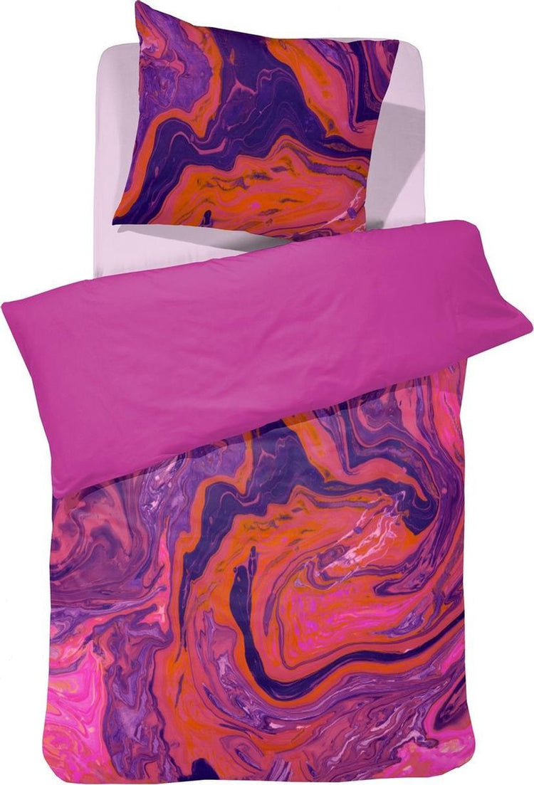 Damai – Bettbezug-Set – Satin – 140 x 200 220 cm – rosa + 1 Kissenbezug 60 x 70