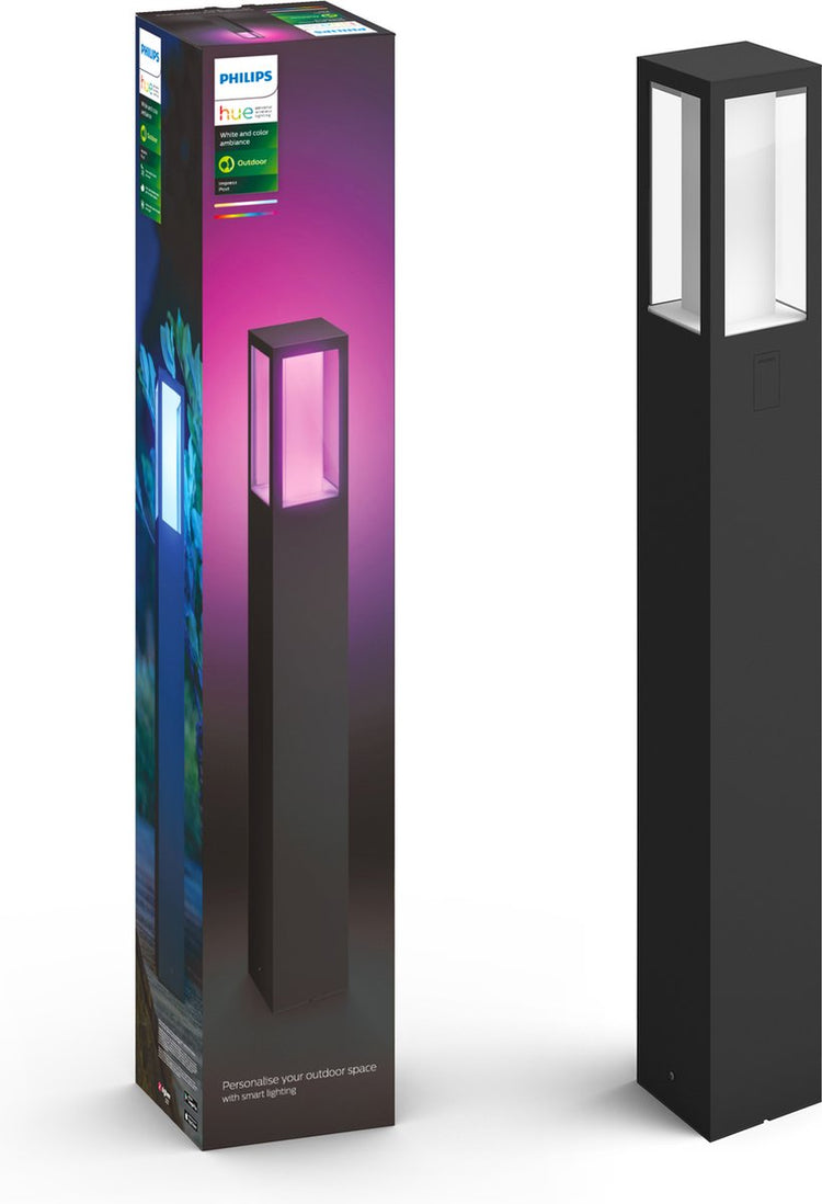 Philips Hue Impress Sockellampe – weißes und farbiges Licht – Schwarz – hoch