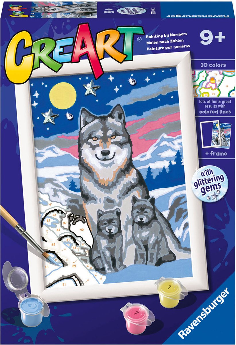 Ravensburger Kreart Gemälde auf Nummer Great Wolves Familie