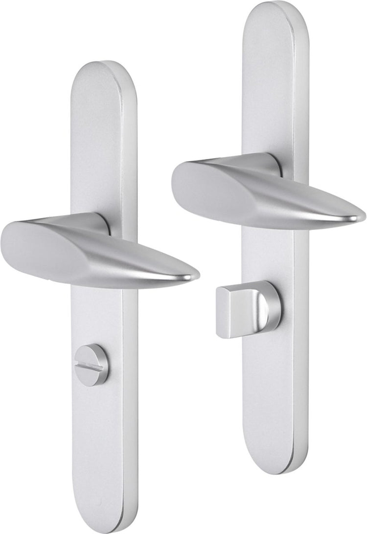 Impresso-Türgriff – Sutton – für den Innenbereich – ovales Türschild mit WC-Schloss – Aluminium – 2 Stück