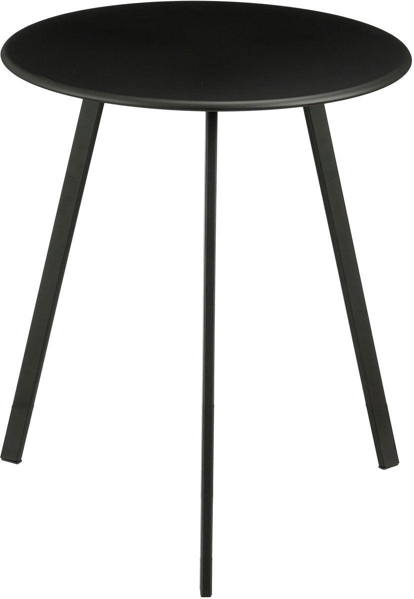Mica-Dekorationssitz-Beistelltisch für den Außenbereich – runder Couchtisch – Pflanzentisch und Couchtisch – H45 x T38 cm – Eisen – Schwarz