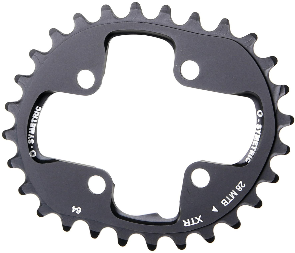 O.Symetrischer Kettenring 28T Alu Schwarz