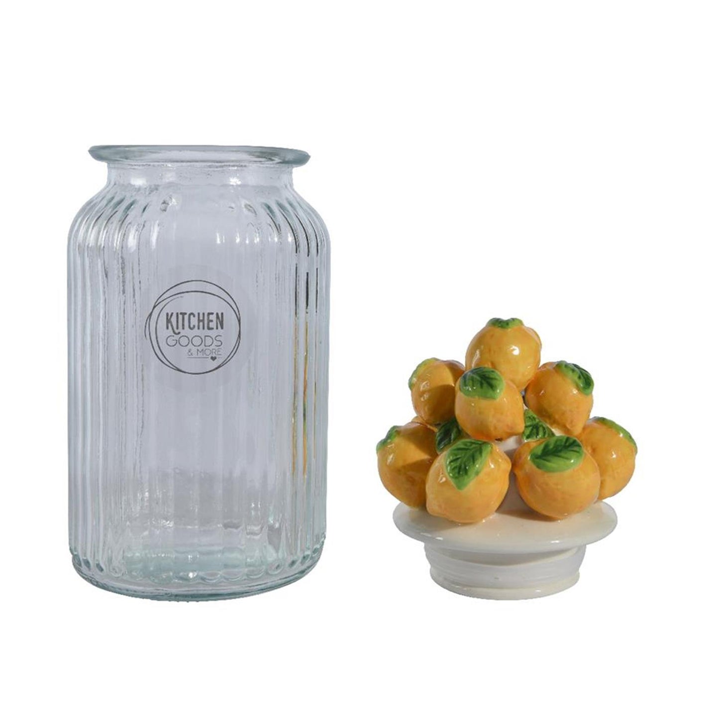 Decoris Vorratsdose Zitrone H27cm Glas Steingut