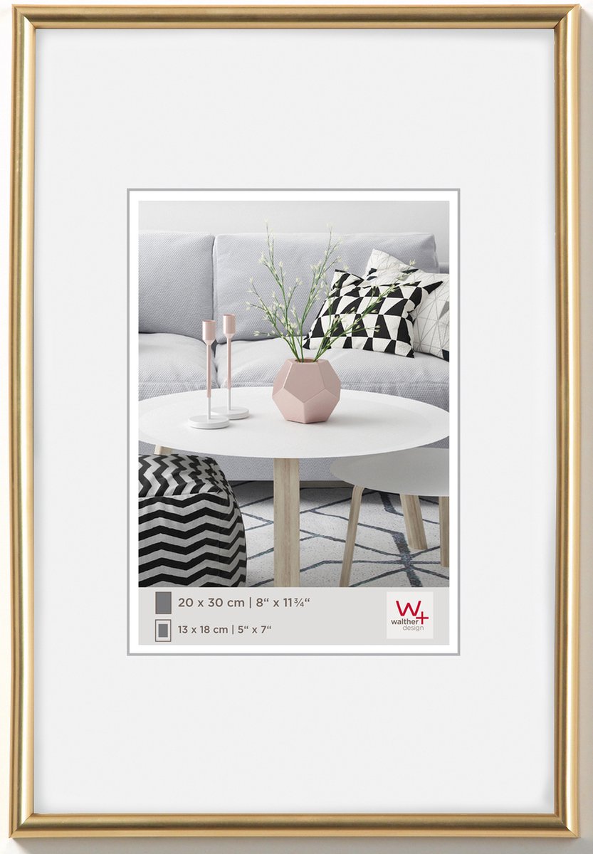 Walther Galeria - Kunststoffrahmen - Fotogröße 40x50 cm - Metallic-Gold