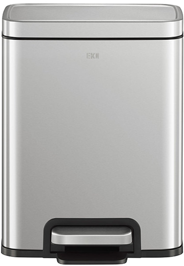 Eko - Madison Treteimer 8 Liter - Edelstahl Kunststoff - Nebelmatter Edelstahl - Abfalleimer
