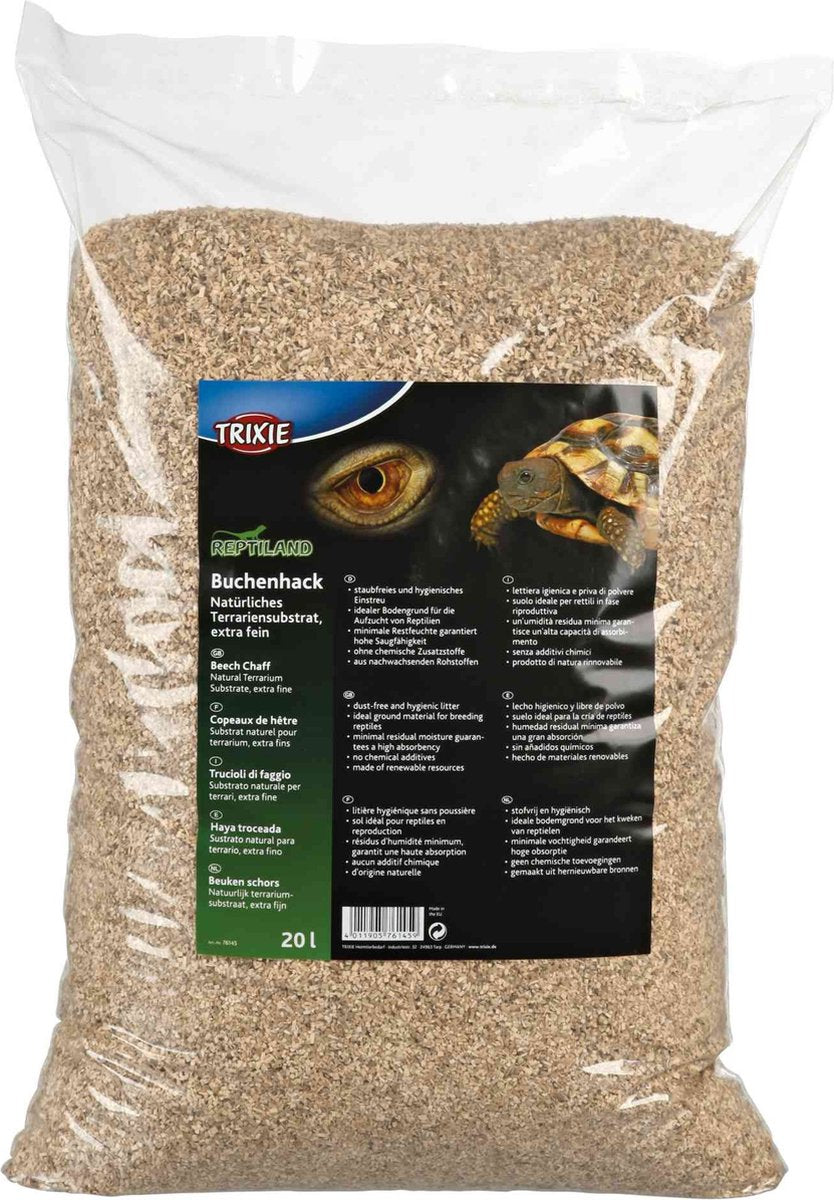 Trixie Buchenschnitzel 20l – staubfreies Reptiliensubstrat – hygienisch und sehr saugfähig