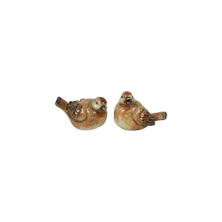 Country Field Country Field Vogelstatue Jip braunes Steingut 9,5x6x7cm 2 sortiert