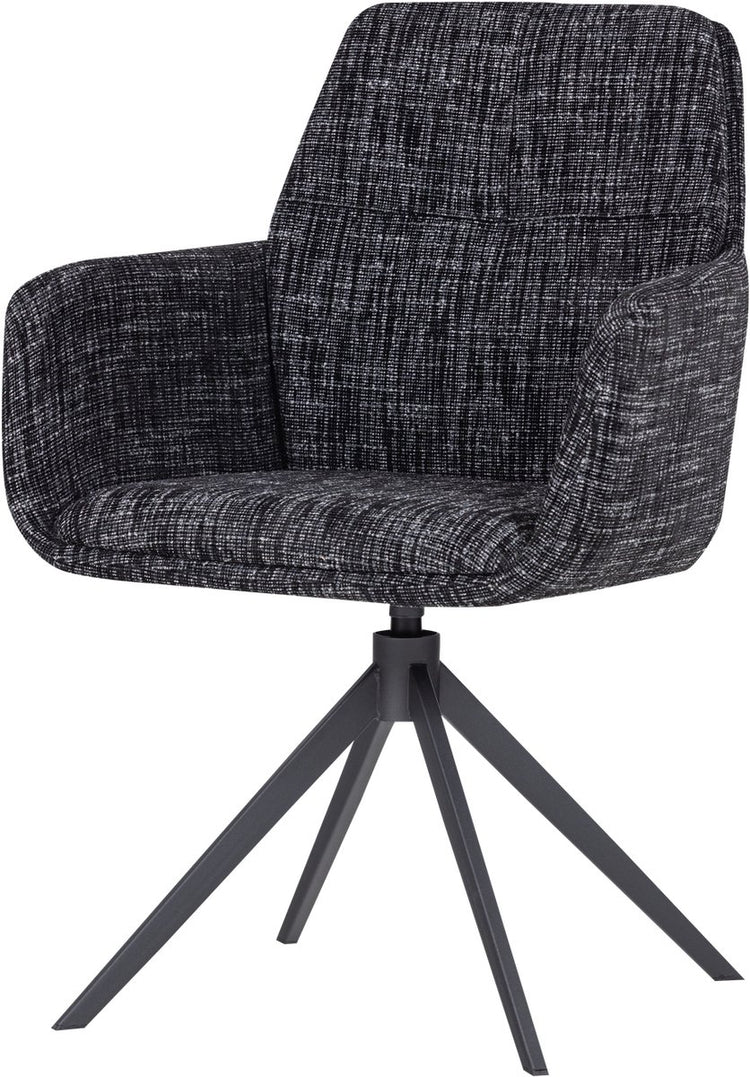Woood Grant Esszimmerstuhl mit Armlehne – Melange – Schwarz – 88 x 61 x 63