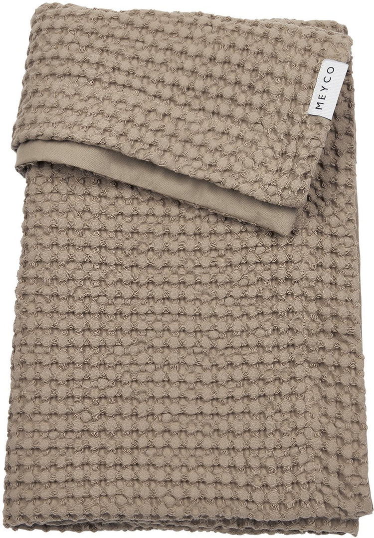 Meyco Baby-Waffel-Baumwoll-Kinderbettdecke – Taupe – 100 x 150 cm – 1,0 Tog