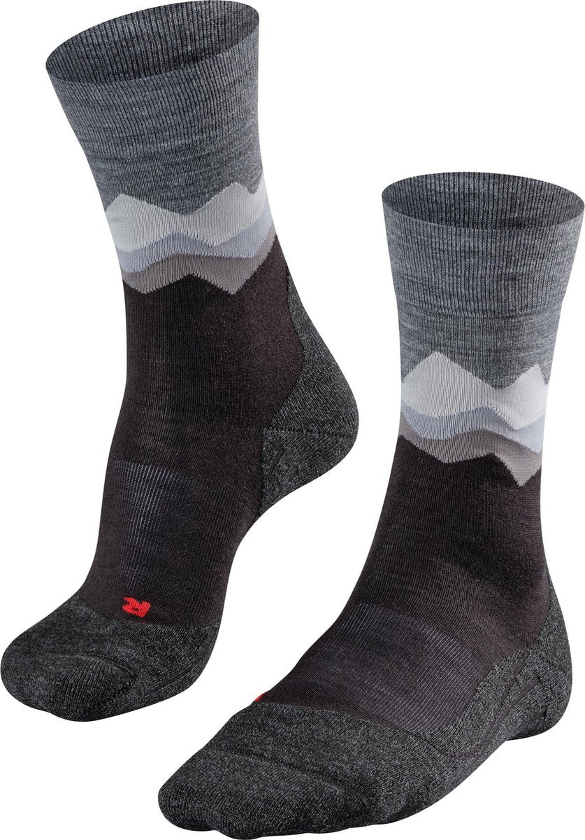 Falke TK2 Anti-Blister Wandersocken aus dickem Woll-Funktionsmaterial Herren Schwarz - Größe 42-43